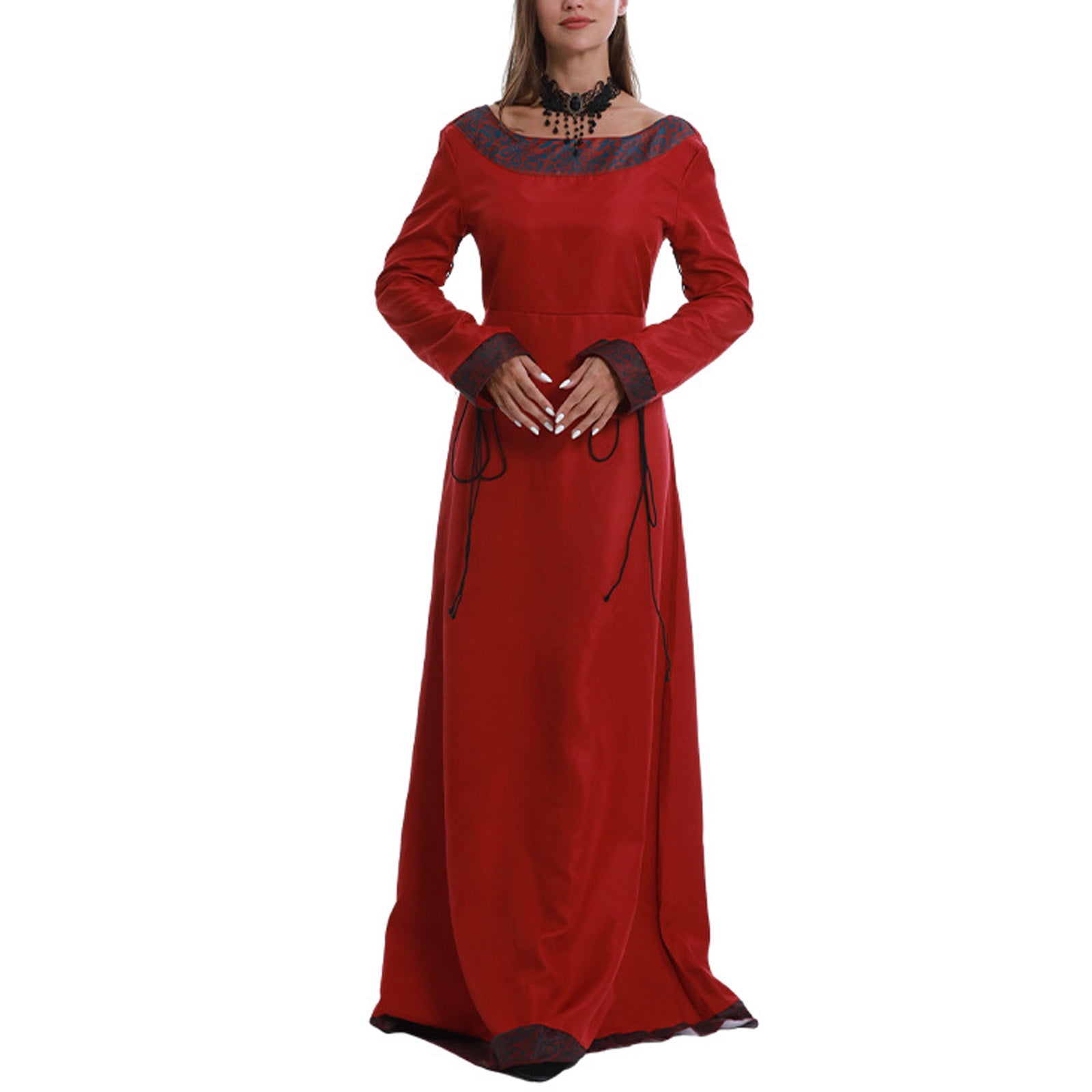 Medieval Cape Dress Hooded Robe Plus Size Costume Women's Gothic Dress ...