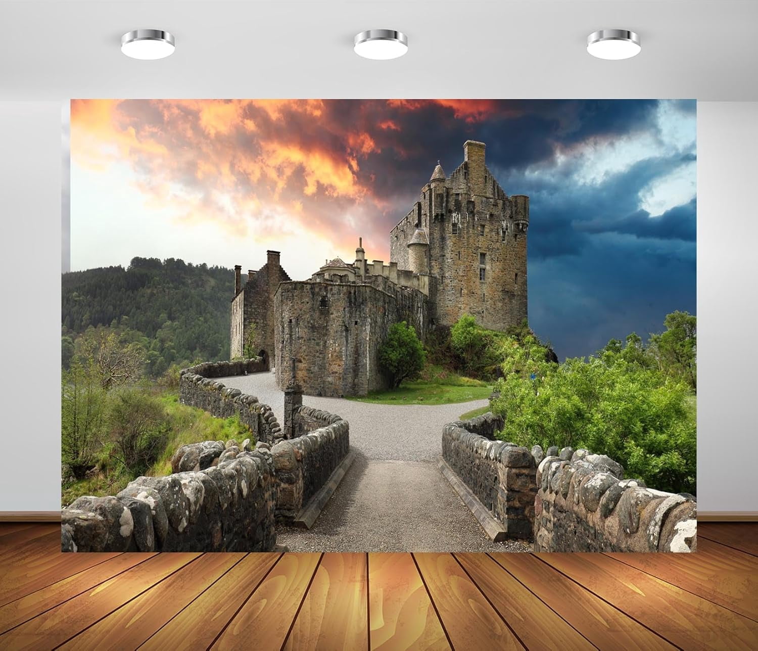 Backdrop Midieval Medieval Castle Backdrop Ancient Gothic Old Wall Buildings Sunset Party ...