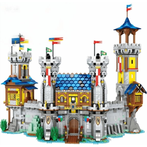 Medieval Castle Building Sets for Adults, Medieval Architecture Set with Light, Collectible Model or Home Office Decor, Street View House Building Kits 66006