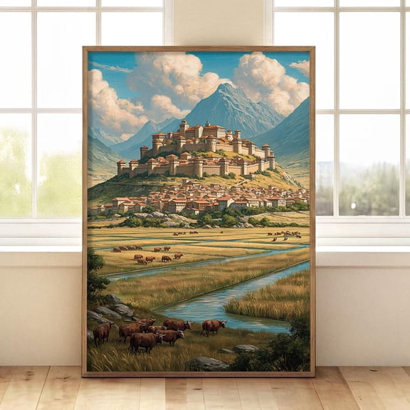Medieval Castle European Fortress Landscape Poster Unframed Paper Print