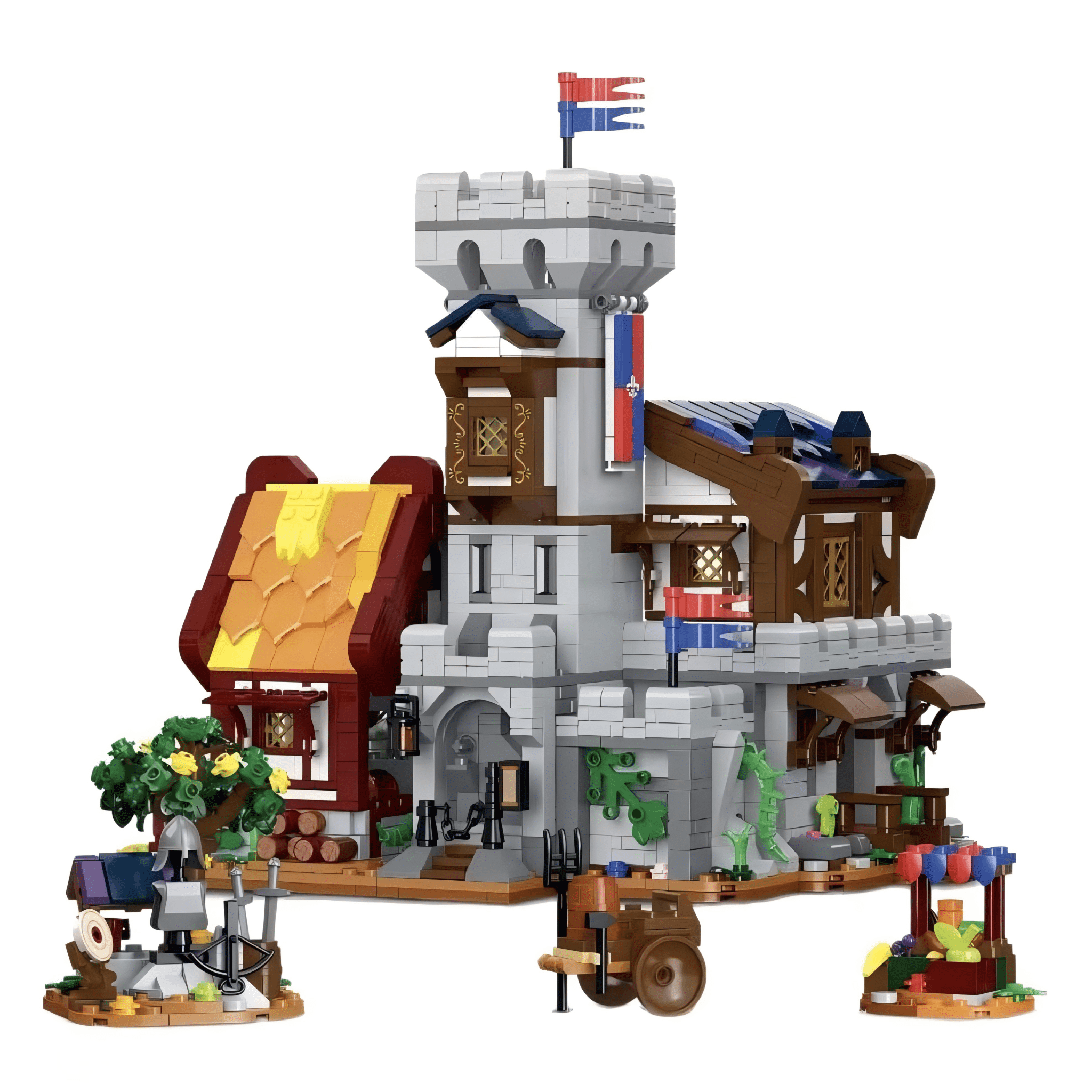 Medieval Castle Fortress Building Blocks Set, Knight's Tower & Town ...