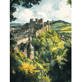 thumbnail image 1 of Medieval Castle Landscape Canvas Print/Wall Art， Suitable for Living Room， Bedroom， Office， Study， and Hotel Decoration., 1 of 8