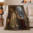 thumbnail image 1 of Medieval Castle Proposal Scene Flannel Blanket for Couch Sofa Bed, Winter Royal Romance Home Decor for Women Men, Storybook Gift for Birthday Holiday Reading Room, 1 of 9
