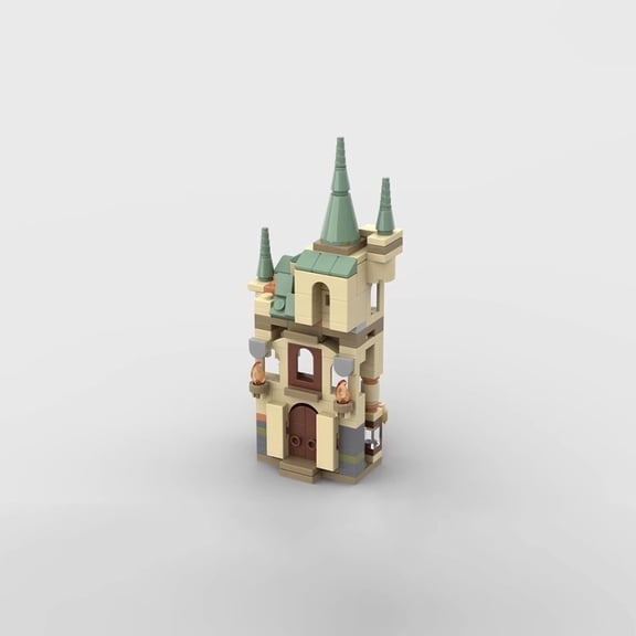 Medieval Castle Tower Building Block Model, European Style Architecture Building Set for Display