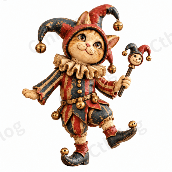 Medieval Cat Court Decorative Cat Statue, hand detailed whimsical ...