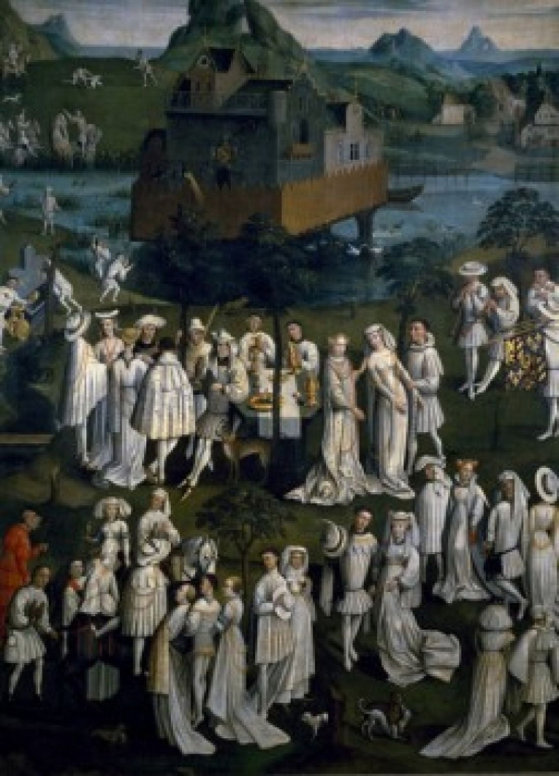 Medieval Celebration by Jan van Eyck (1390-1441) Canvas Art - Jan van Eyck (24 x 36)