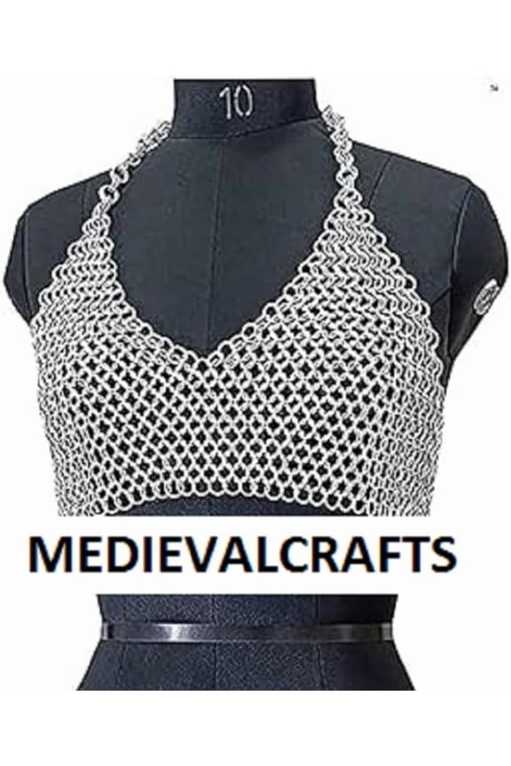 Medieval Chain Mail Aluminium BUTTED Round Rings Blouse/TOP for Women 10MM 16 Guage Chain Mail Aluminium Blouse/TOP WEAR New