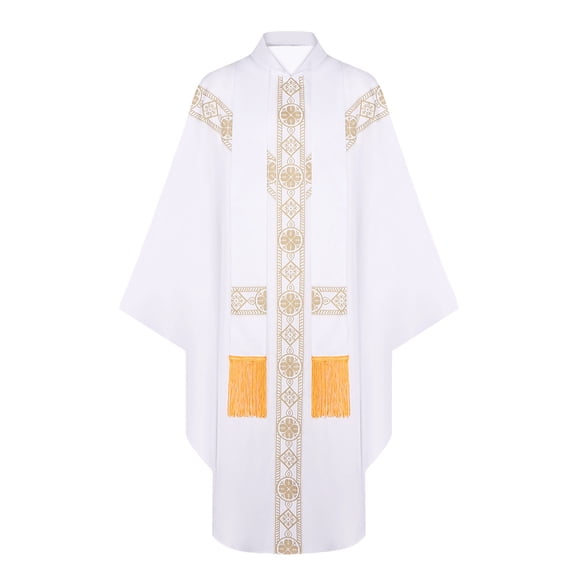 Medieval Church Cosplay Clothing Robe Tassel Cloak Priest Clergy Prayer Garb Stage Performance Outfit