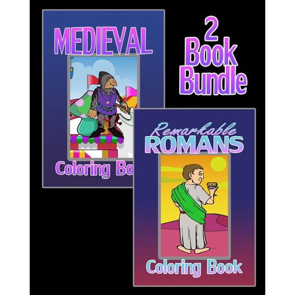 Medieval Coloring Book & Remarkable Romans Coloring Book (2 Book Bundle) (Paperback)