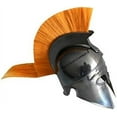 thumbnail image 1 of Medieval Corinthian Armor Helmet W/Yellow Plume Replica Chrome Finish Rustic Vintage Home Decor Gifts, 1 of 2