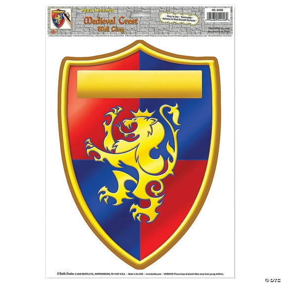 Medieval Crest Peel 'N Place Party Wall Clings Decoration
