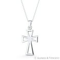 thumbnail image 1 of Medieval Cross Pattée / Formée Cutout Pendant w/ Chain Necklace in .925 Sterling Silver, 1 of 1