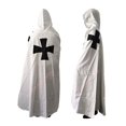 thumbnail image 1 of Medieval Crusader Cloak Hood Renaissance Hooded Cotton Cape Templar Halloween Costume, 1 of 4