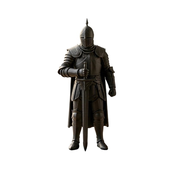 Medieval Crusader Knight Statue Resin Figurine Pointed Helmet Design Desk Decor Collectible