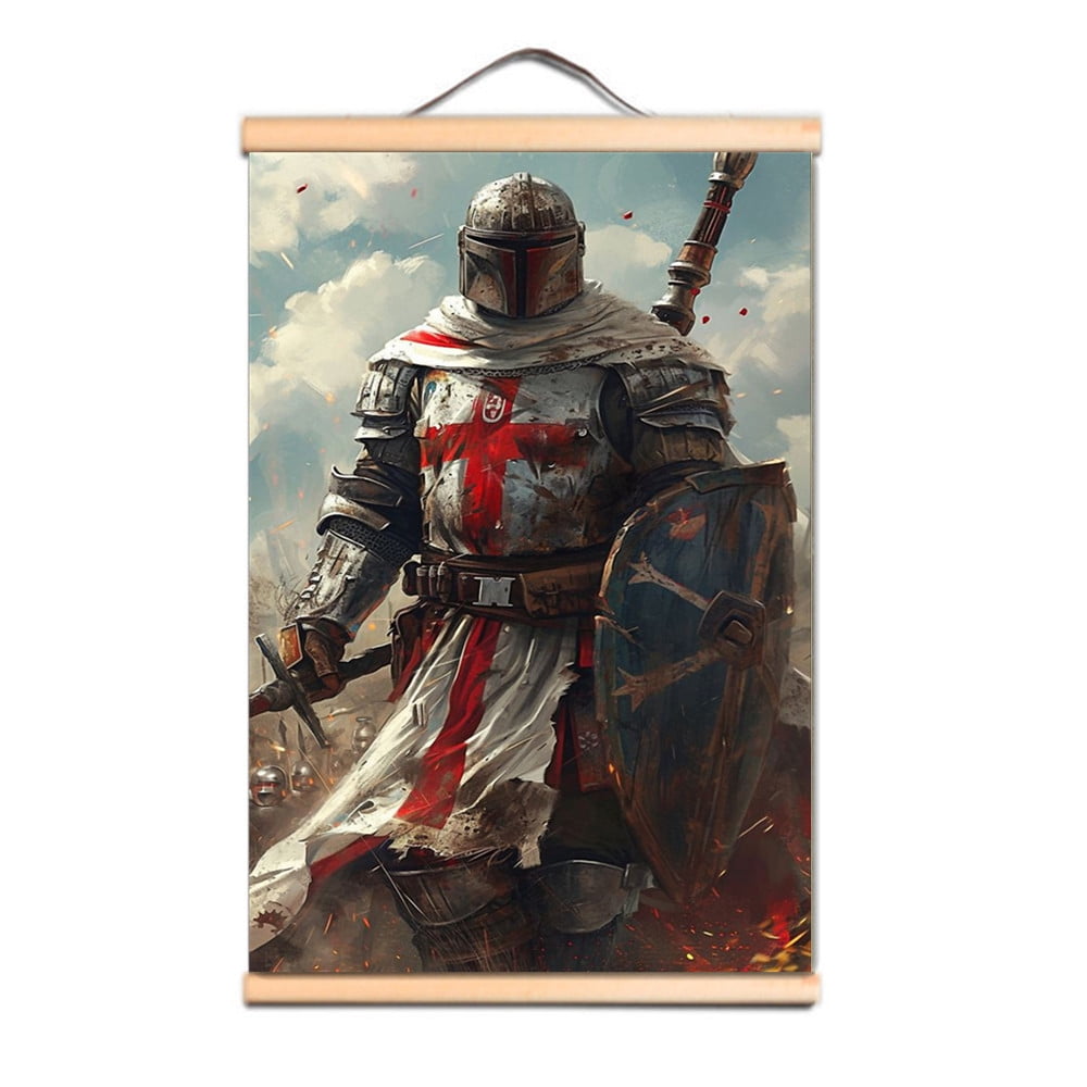 Medieval Crusader Knight Wall Art Decor Poster Knights Templar Scroll ...