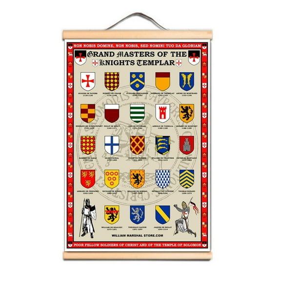 Medieval Crusader Warrior Poster Canvas Scroll Painting Wall Hanging Banner - Upgrade Your Room & Studio Decor with Knights Templar Wall Art Poster 4,Multicolor,23.5X35.4 inches