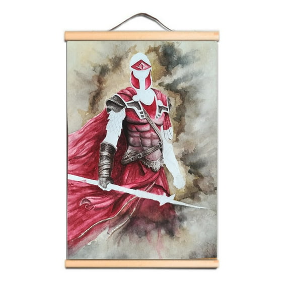 Medieval Crusader Warrior Wall Chart Room & Office Wall Decor Mural - Knights Templar Poster Vintage Solid Wood Scroll Painting 0,Multicolor,19.7X27.6 inches