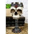 thumbnail image 1 of Medieval Cursed Skull With King Crown Diadem Gems Gothic Wine Goblet Chalice Cup, 1 of 9