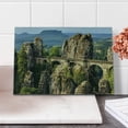 thumbnail image 1 of Medieval Cutting Board, Famous Historical Bastion Bridge in Swiss Germany Middle Age Culture Heritage Art, Decorative Tempered Glass Cutting and Serving Board, Small Size, Grey Green, by Ambesonne, 1 of 1