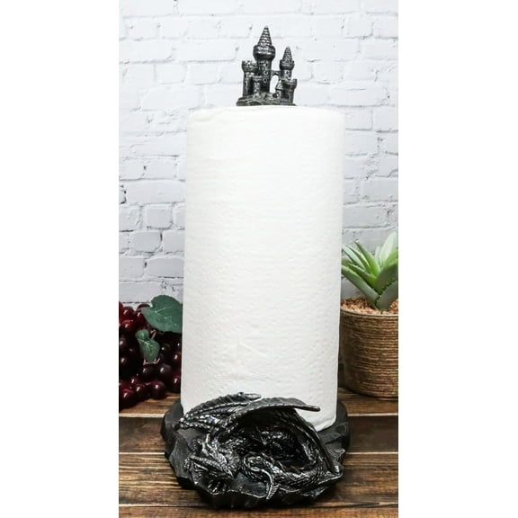 Medieval Draco's Swipes Sleeping Dragon By Castle Fort Paper Towel Holder Stand