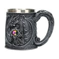 thumbnail image 1 of Medieval Dragon Mug 450ml 3D Embossed Resin Stainless Steel Lined Vintage Beer Cup Mythical Western Gothic Home Decor Halloween Party Gift, 1 of 5