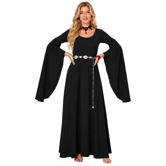 Medieval Dress, Halloween Costume, Bat Sleeve Dress, Medieval Dress Halloween Costume Bat Sleeve Gothic Dress Long Dress for Cosplay Party Themed Celebration Carnival and Holiday Photo Sessions