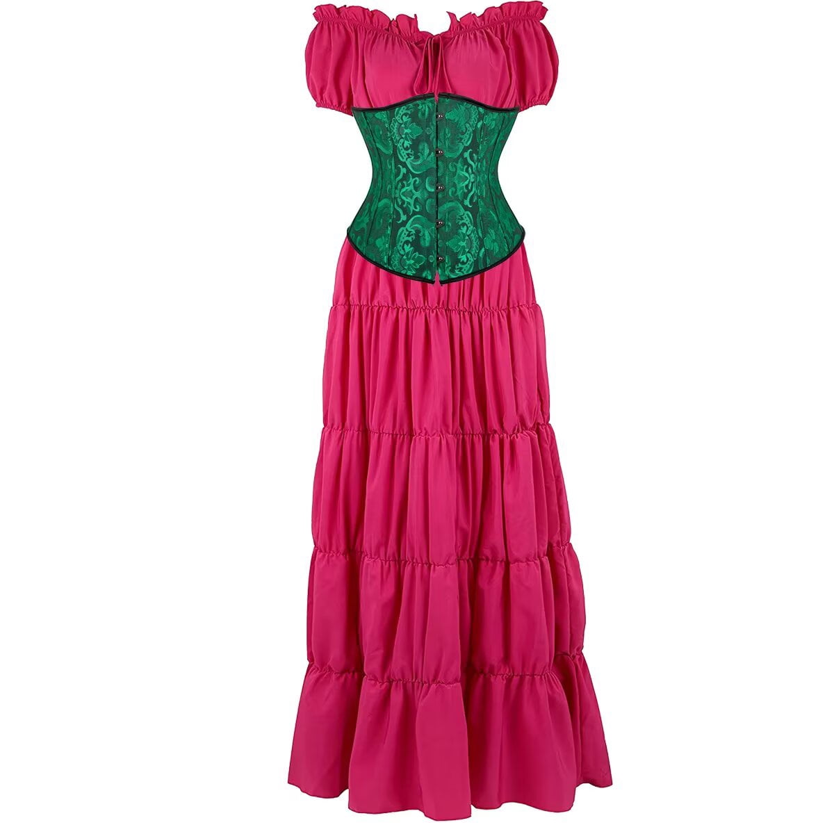 Medieval Dress Pirate Corset 2 Pieces Set for Women Renaissance Costume ...