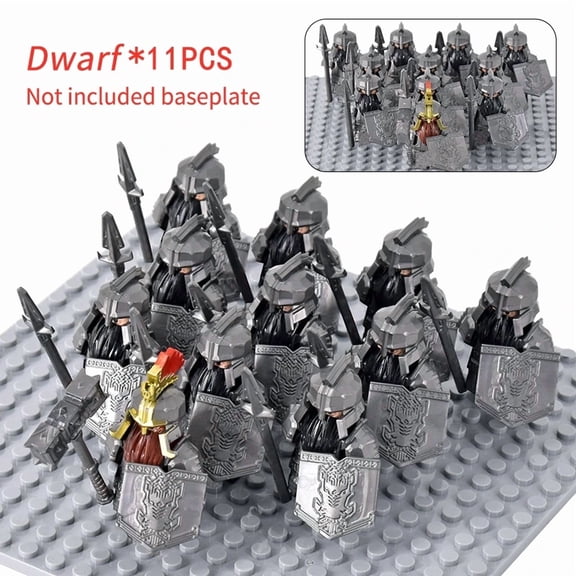 Medieval Dwarf Warrior Elves Knights lotr Figures Building Blocks Accessories Armor Shield Weapon DIY Toys For Children gift