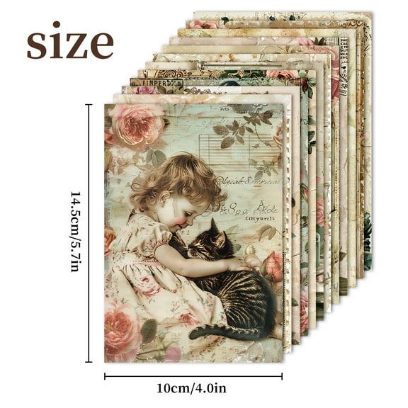 Medieval English Romance City Theme Paper - 12 Sheets French Vintage Background for Scrapbooking and Journals