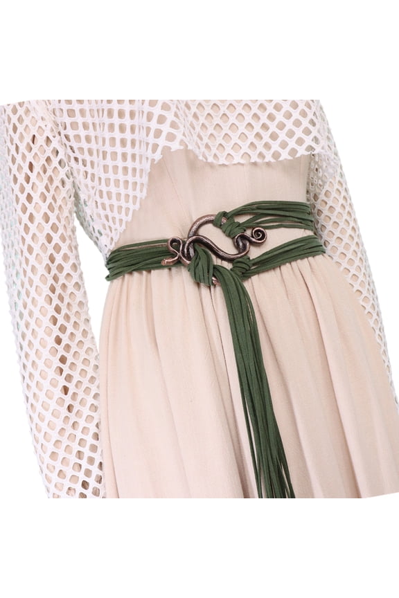 Medieval Extra Long Rope Belt for Womens Vikinges Trolles Crosses Belt Norses Witch Waist Belt Long Rope Knotted Belt