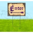thumbnail image 1 of Medieval Fair Enter Left Arrow Purple Scroll (18" X 24") Yard Sign, Includes Metal Step Stake, 1 of 6