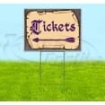 thumbnail image 1 of Medieval Fair Tickets Left Arrow Purple Scroll  (18"" X 24"") Yard Sign, Includes Metal Step Stake, 1 of 3