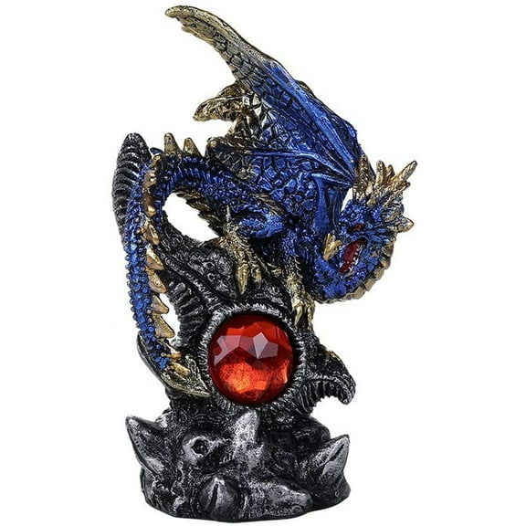 Medieval Fantasy Guardian Dragon Protecting Red Gemstone Fantasy World Decor