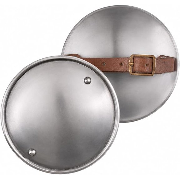 Medieval Finger Buckler Shield Boss Warrior Functional Armour Rustic Vintage Home Decor Gifts Silver