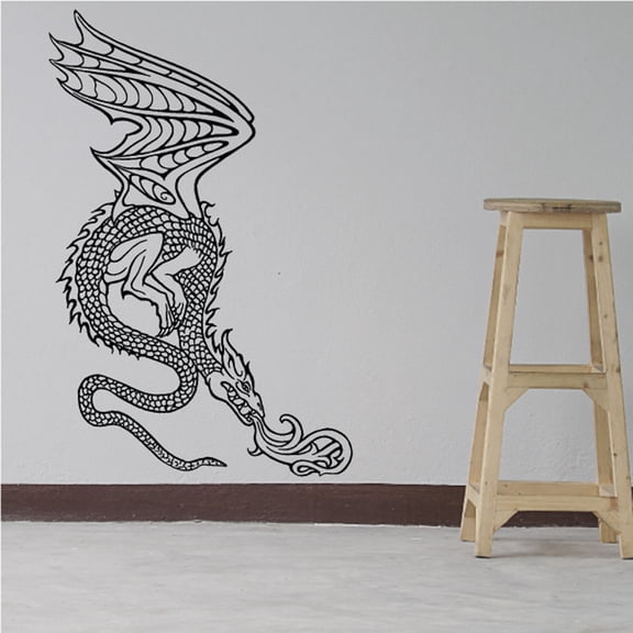 Medieval Fire Dragon Decal - 36 Inches