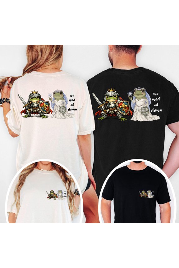 Medieval Frog Engagement Shirt Funny Frog Newlywed Wedding Tee Renaissance Just Married Gi