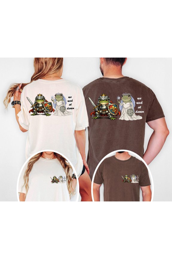 Medieval Frog Engagement Tshirt Funny Frog Newlywed Wedding Shirt Renaissance Just Married