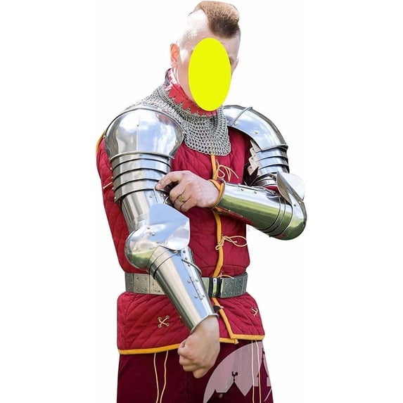 Instrument Armor Medieval Full Hand Arms Armor and Shoulder Pauldrons Silver Steel arm ...