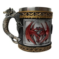 Medieval GOT Dragon D&D Game Mug of Thrones Merchandise Beer Steins Viking Tankard Mug Stainless Coffee Cup Gift Mug for Dragon Collector, Themed Party Decoration