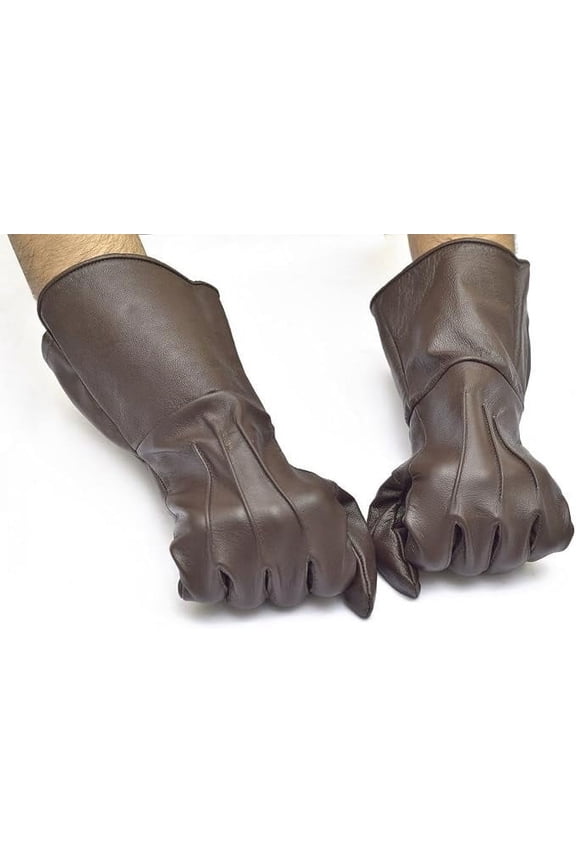 Medieval Gauntlet leather cosplay gloves long arm cuff
