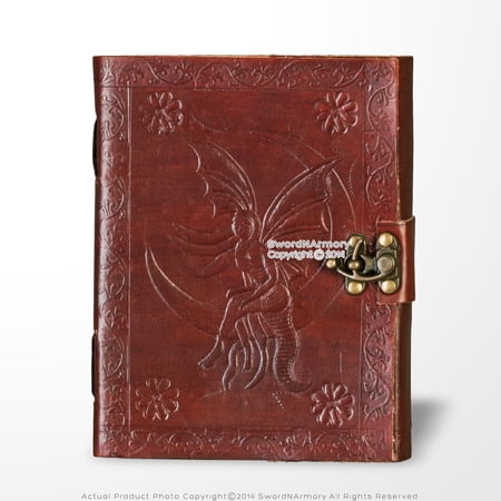 Medieval Genuine Leather Journal Diary Parchment Paper Notebook Brown Moon Fairy