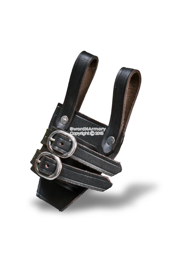 Medieval Genuine Quality Leather Vertical Belt Frog Adjust Strap Reenactment SCA