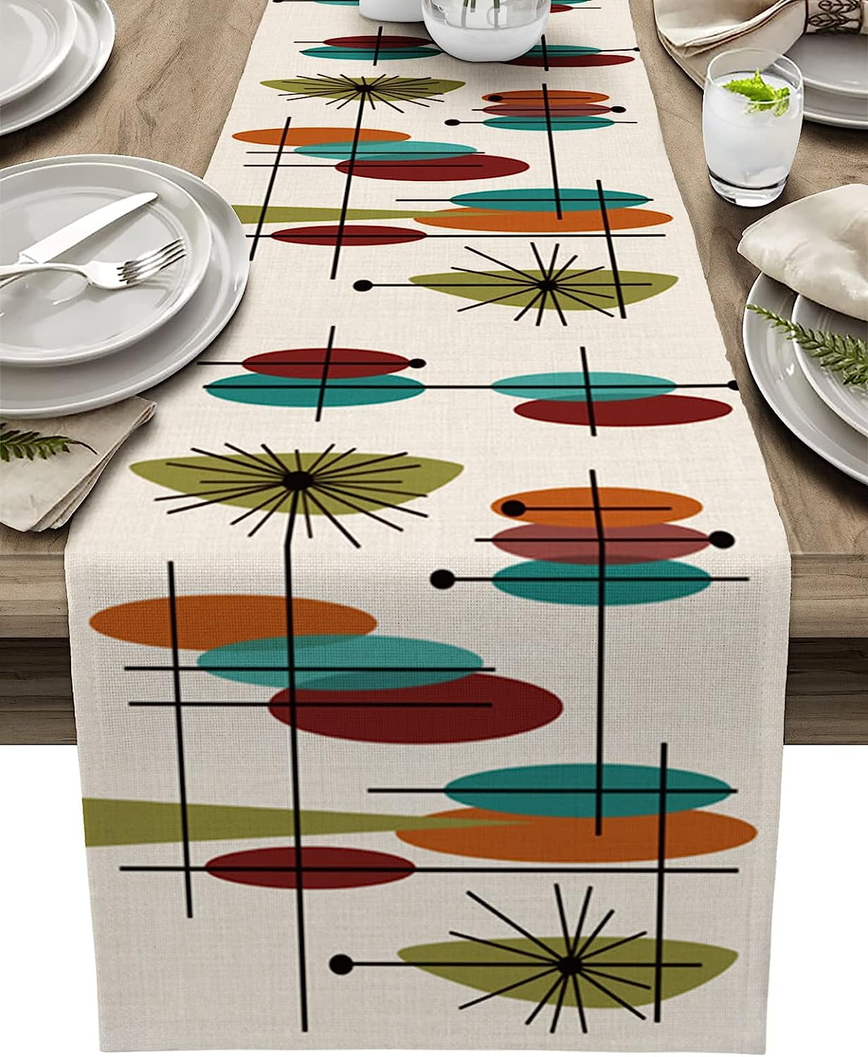 Medieval Geometric Abstract Kitchen r Table Runner Suitable for Home ...