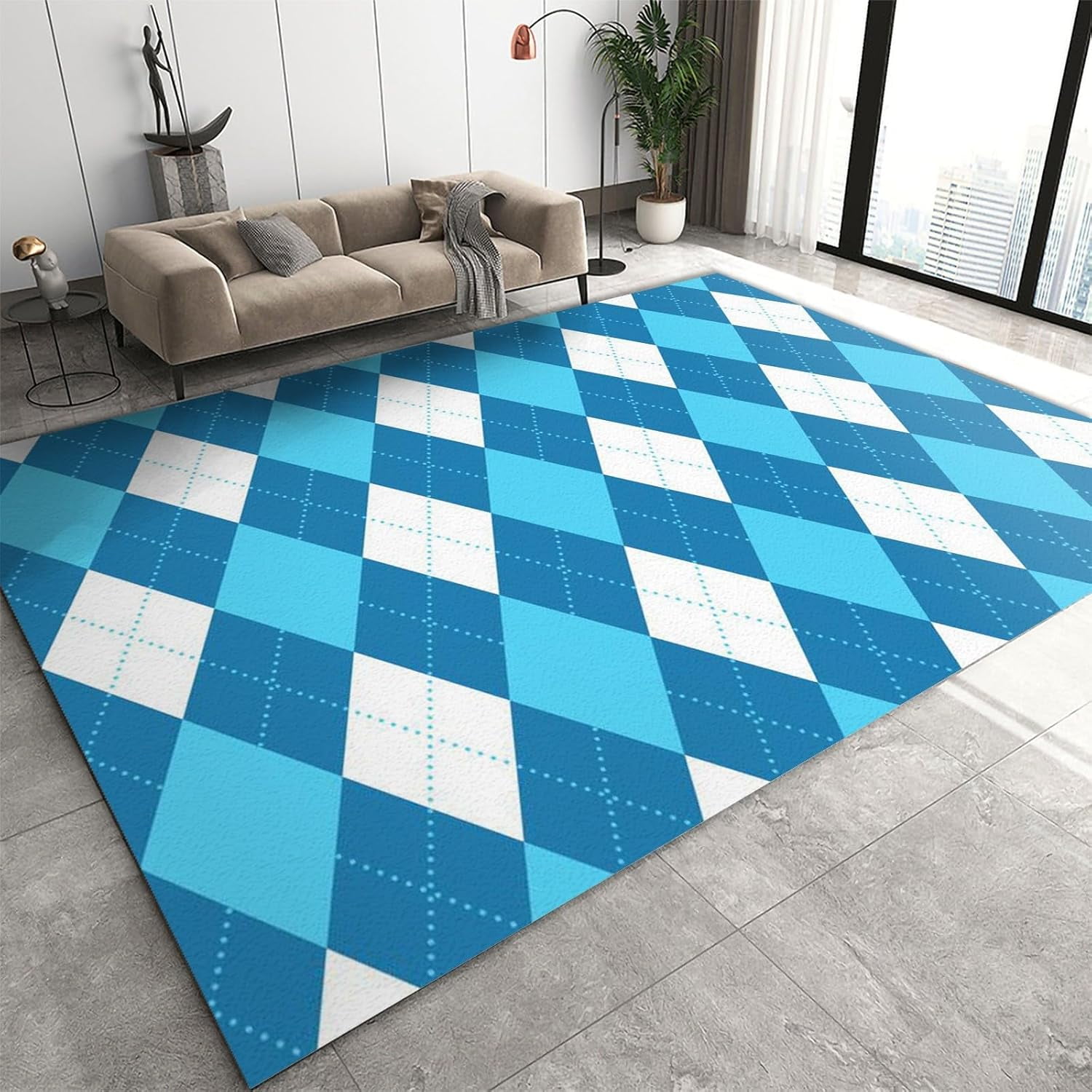 Medieval Geometric Living Room Area Rug Large Machine Washable Rugs For ...