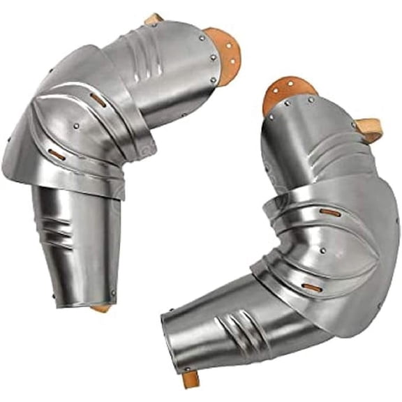 Medieval German Gothic Arm Guard Cannons with Couters LARP Armour Set