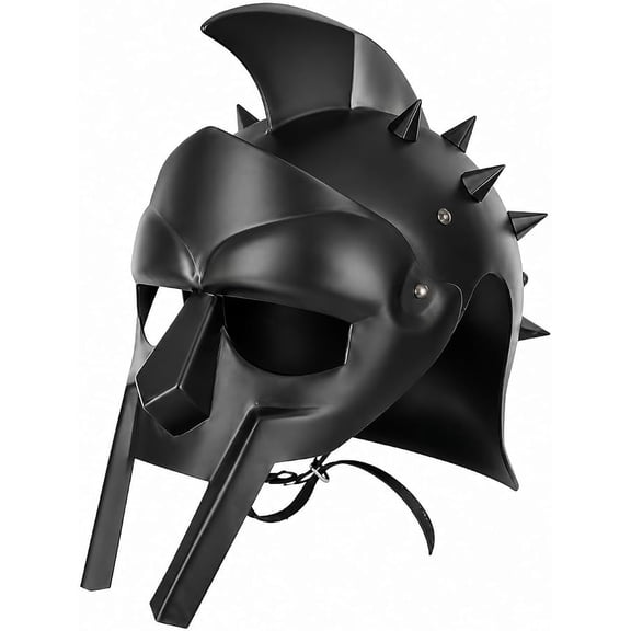 Medieval Gladiator Helmet Headgear Blackened LEATHER LINER FITTED | Adult Costume | Larp Sca | Halloween Costumes| Christmas Gifts Rustic Vintage Home Decor Gifts