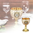 thumbnail image 1 of Goblet Chalice - Gold & Red Vintage Cup with Embossed Design - 30ml European Style Drinking Cup for Parties, Communion & Home Decor, 1 of 8