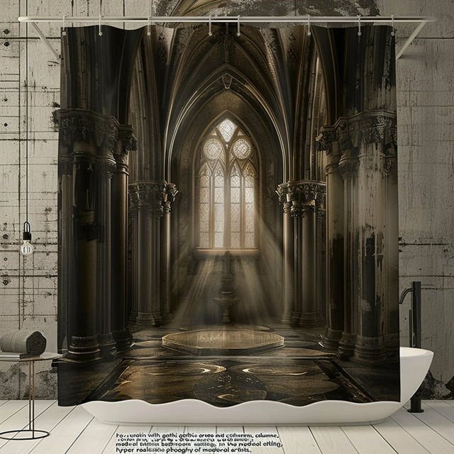 Medieval Gothic Arches Shower Curtain Transform Your Bathroom into a