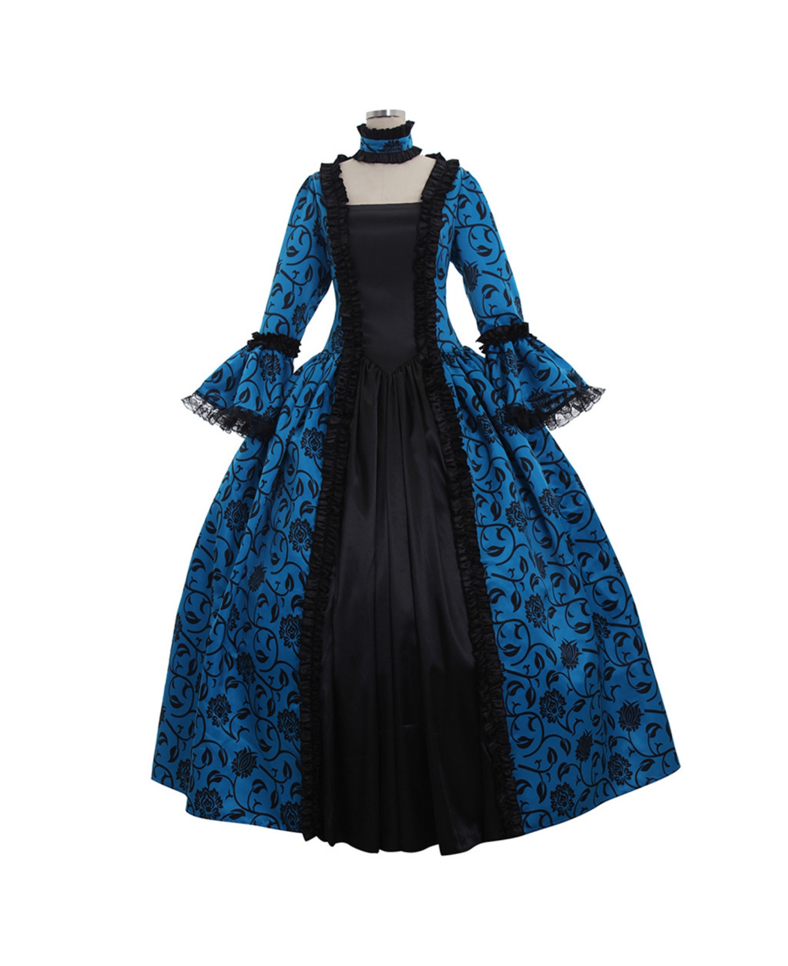 Beautiful Renaissance Princess Dress For Girls – Vintage Bell Sleeve Gown For Halloween & Medieval Roleplay