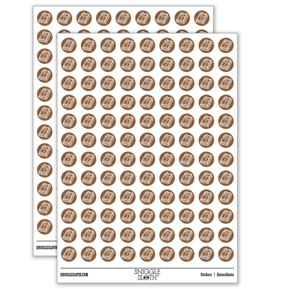Medieval Holy Bible Book Crusades 200+ Round Stickers - Gloss Finish - 0.50" Size - Brown